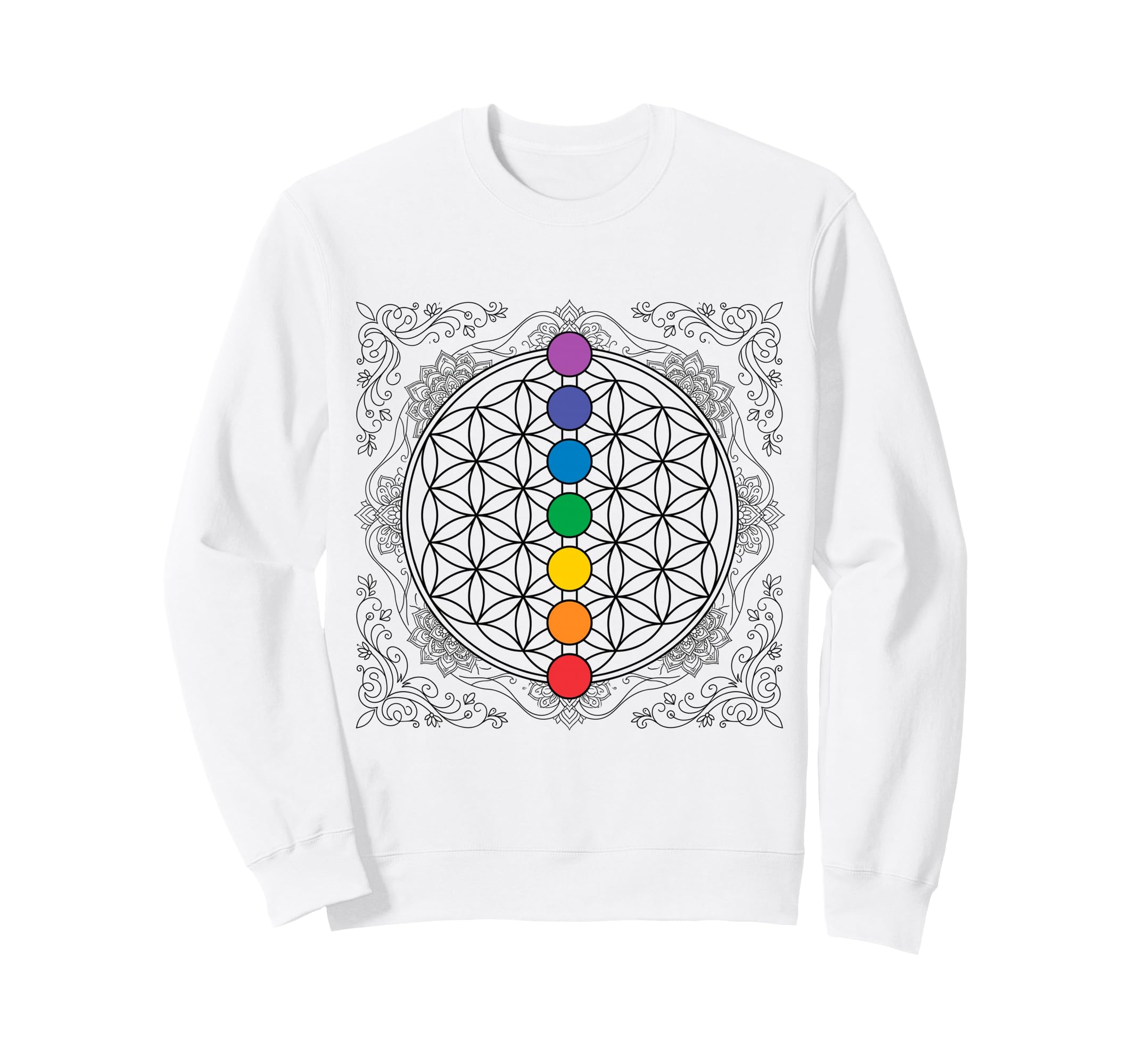 Chakras Mandala Yoga Sweatshirt - Casual Everyday Wear for Adults - T-Shirt, Sweatshirt, Hoodie