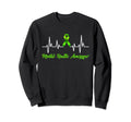 Green Ribbon Heartbeat Mental Sweatshirt - Novelty Apparel for Adults - T-Shirt, Sweatshirt, Hoodie