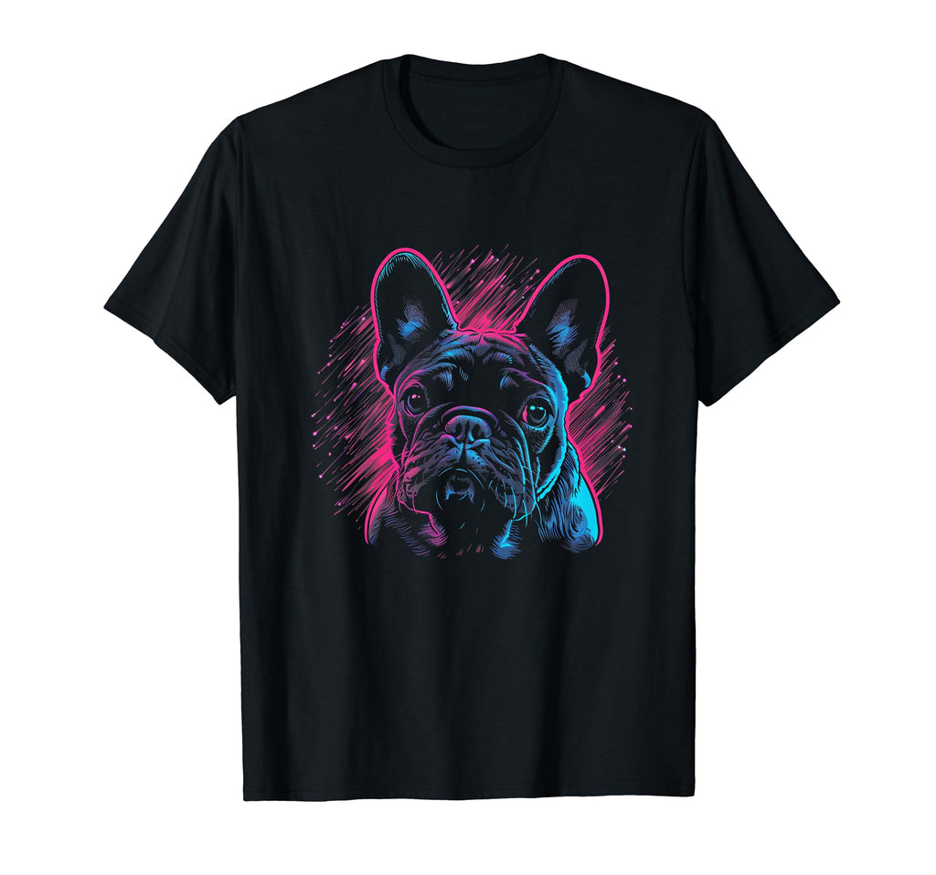 French Bulldog Dog Vaporwave Retrowave T-Shirt - Trendy Graphic Men Women - T-Shirt, Sweatshirt, Hoodie