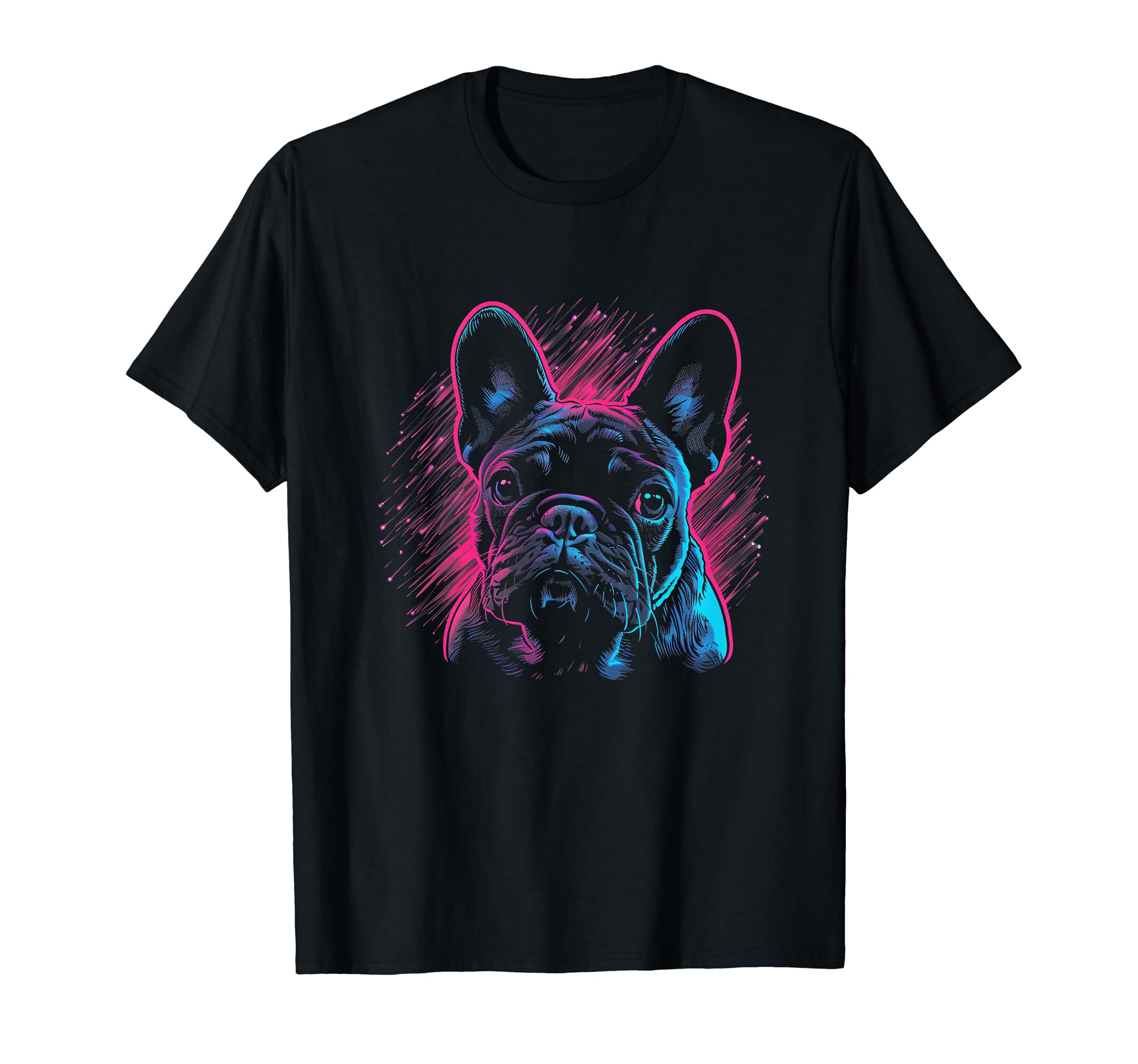 French Bulldog Dog Vaporwave Retrowave T-Shirt - Trendy Graphic Men Women - T-Shirt, Sweatshirt, Hoodie