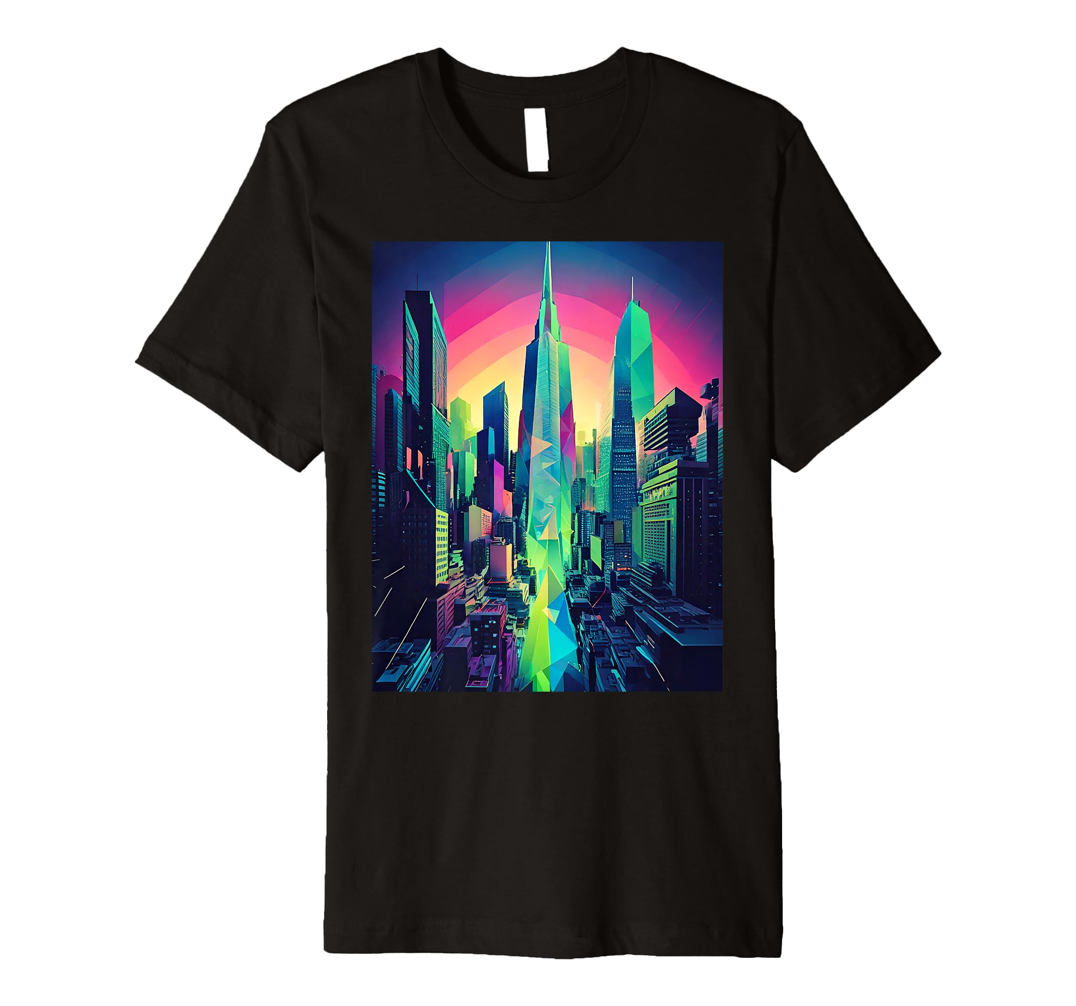 80S Inspired City Outrun Sunset T-Shirt - Custom Art Print Unisex - T-Shirt, Sweatshirt, Hoodie