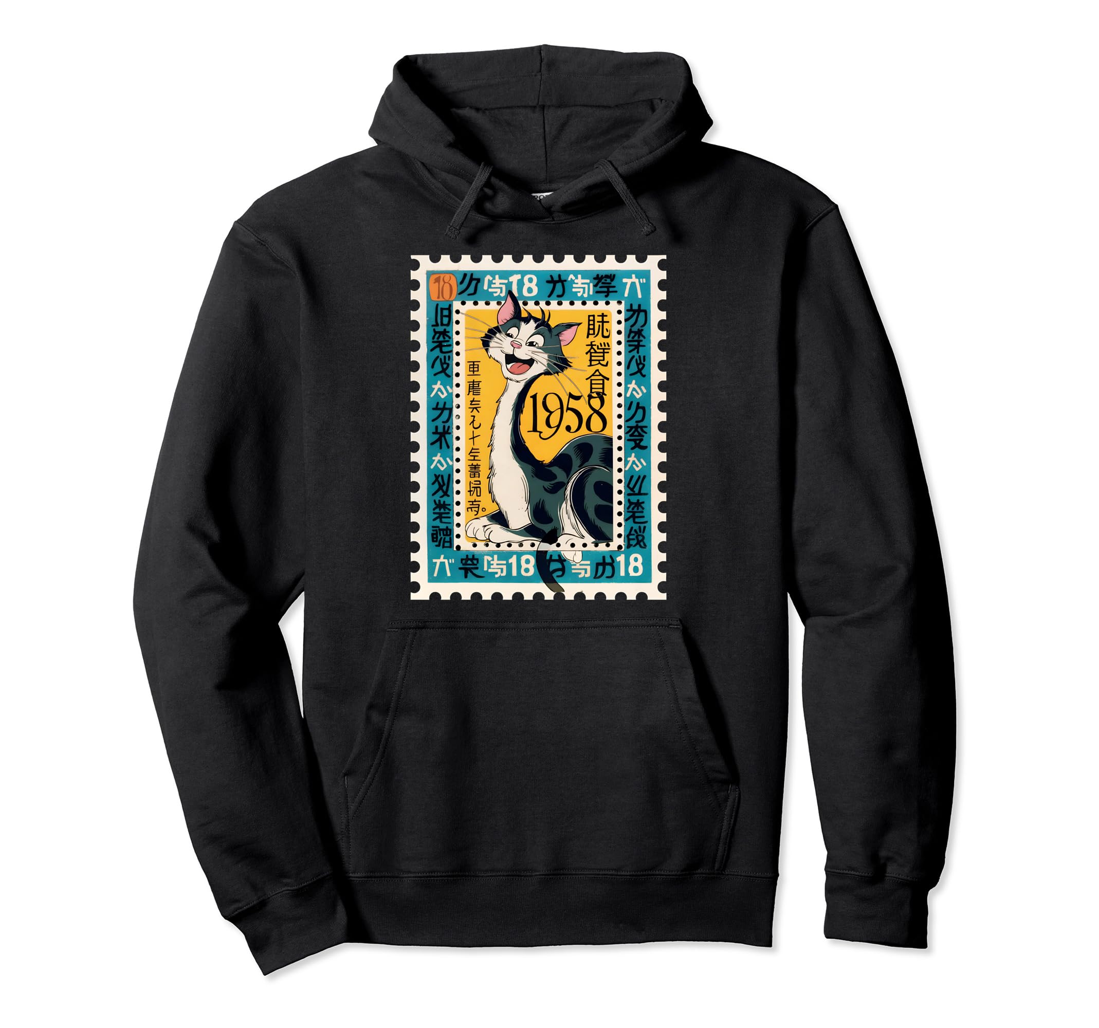 Mid Century Long Neck Cats 50S 60S Hoodie - Casual Everyday Wear Unisex - T-Shirt, Sweatshirt, Hoodie