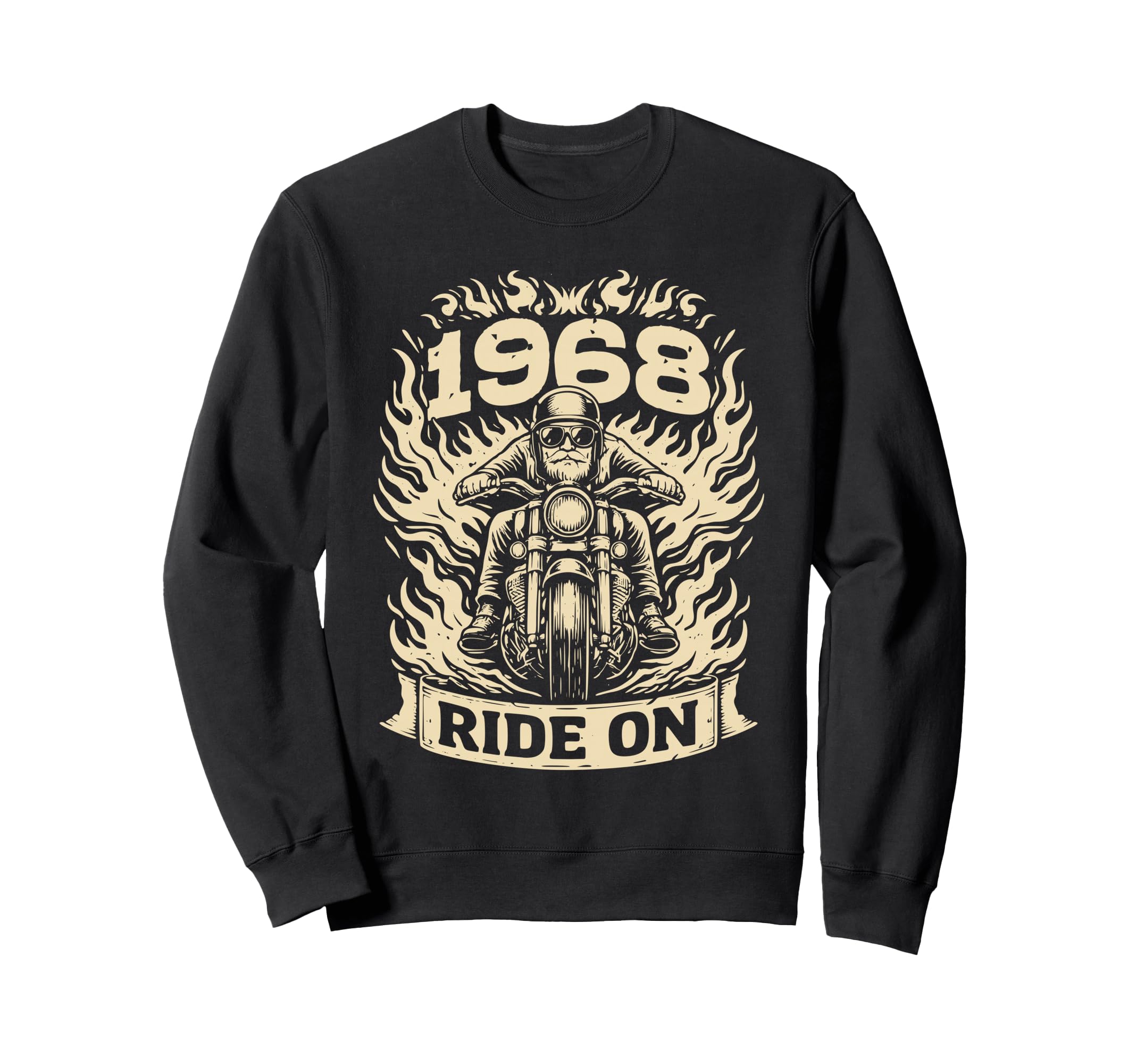 Biker 1968 Ride Birthday Motorcycle Rider Sweatshirt - Graphic Print Unisex - T-Shirt, Sweatshirt, Hoodie