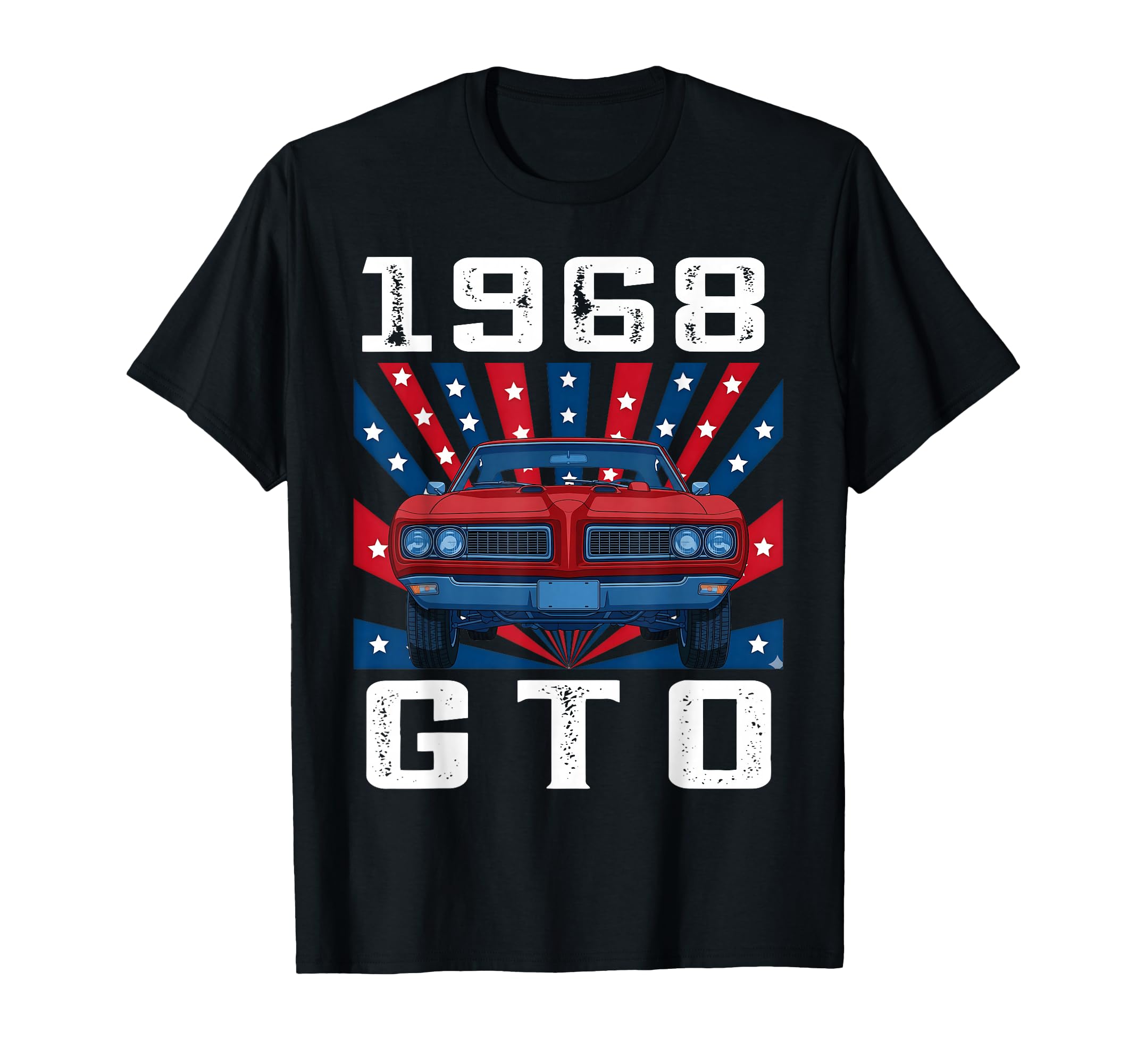 68 1968 Gto American Flag Silhouette T-Shirt - Streetwear Style for Adults - T-Shirt, Sweatshirt, Hoodie