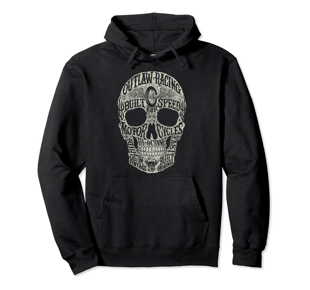 Outlaw Racing Text Filled Motorcycle Hoodie - Streetwear Style Unisex - T-Shirt, Sweatshirt, Hoodie