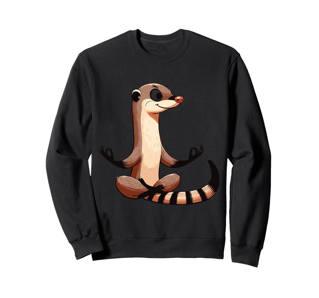 Meditation Mongoose Yoga Pose Relaxing Sweatshirt - Trendy Graphic Unisex - T-Shirt, Sweatshirt, Hoodie