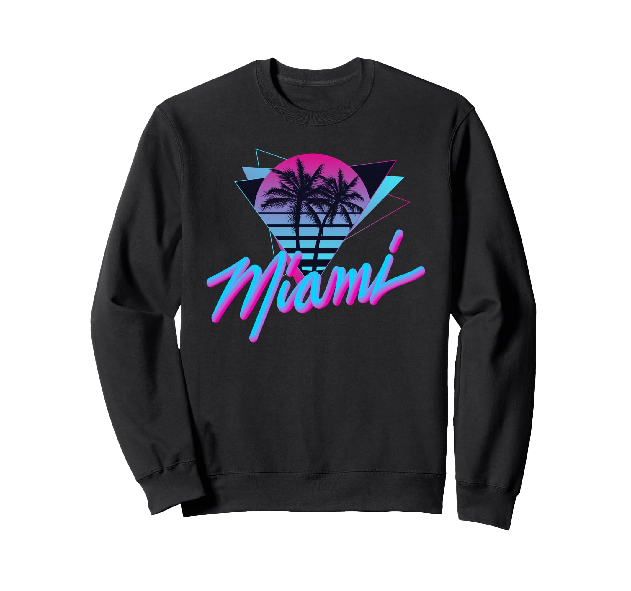 Miami Palm Trees Vaperwave Sweatshirt - Trendy Graphic for Adults - T-Shirt, Sweatshirt, Hoodie