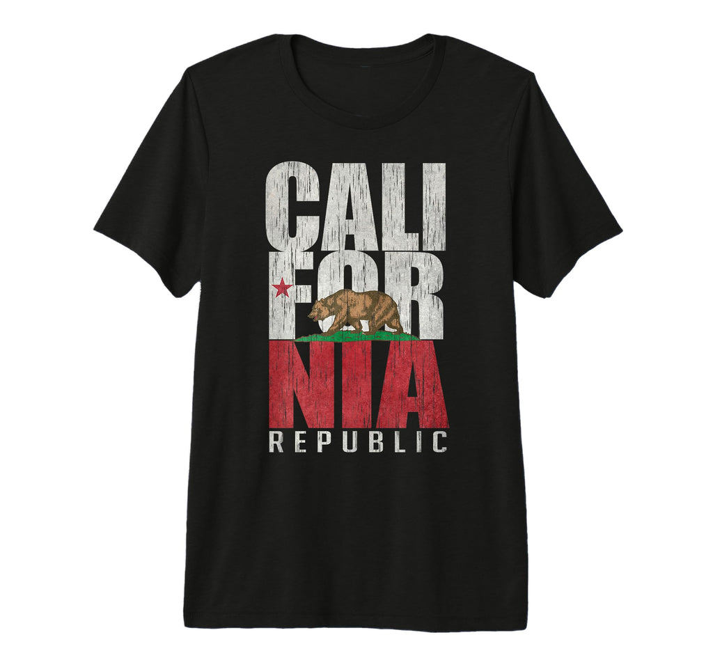 California Republic Flag Postcard Tri Blend T-Shirt - Graphic Print Unisex - T-Shirt, Sweatshirt, Hoodie