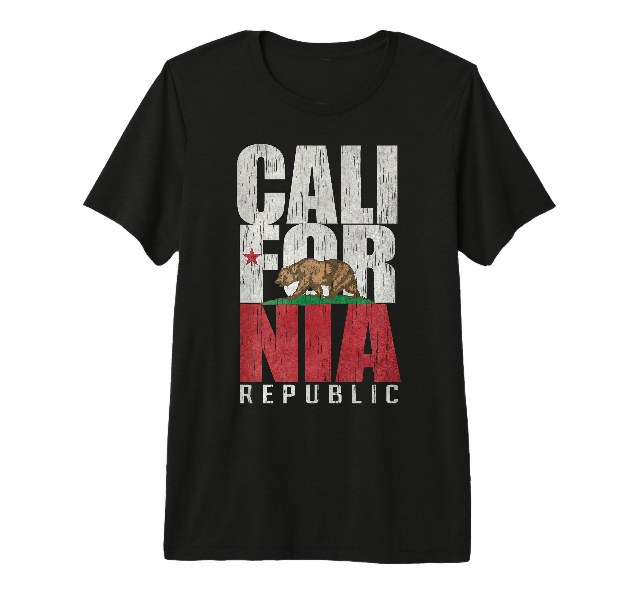 California Republic Flag Postcard Tri Blend T-Shirt - Graphic Print Unisex - T-Shirt, Sweatshirt, Hoodie