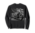 Us Flag Biker Riding Lover Sweatshirt - Novelty Apparel Men Women - T-Shirt, Sweatshirt, Hoodie
