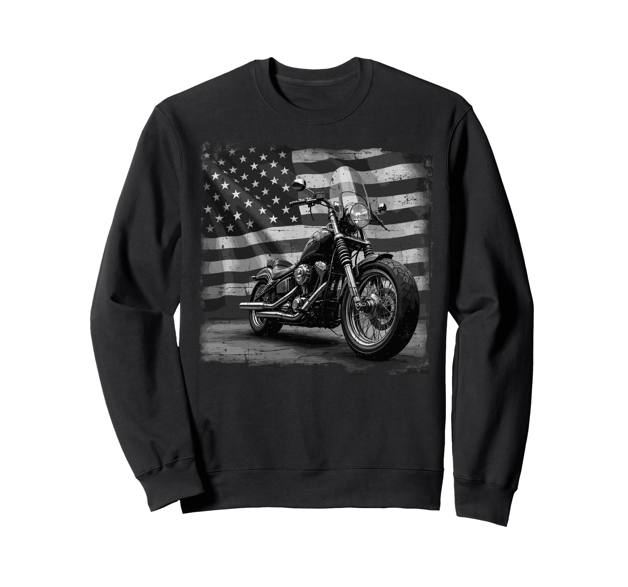 Us Flag Biker Riding Lover Sweatshirt - Novelty Apparel Men Women - T-Shirt, Sweatshirt, Hoodie
