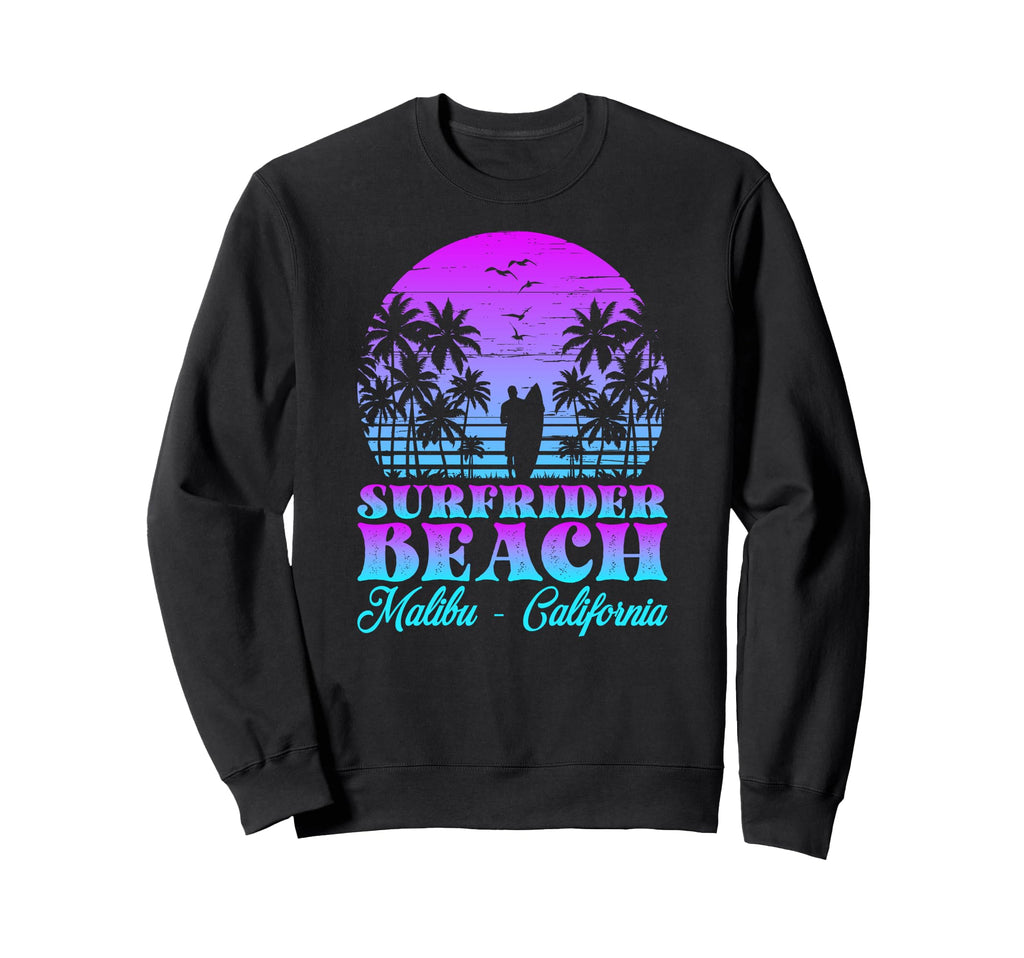 Waves Sunsets Surfrider Beach Malibu Sweatshirt - Graphic Print Unisex - T-Shirt, Sweatshirt, Hoodie