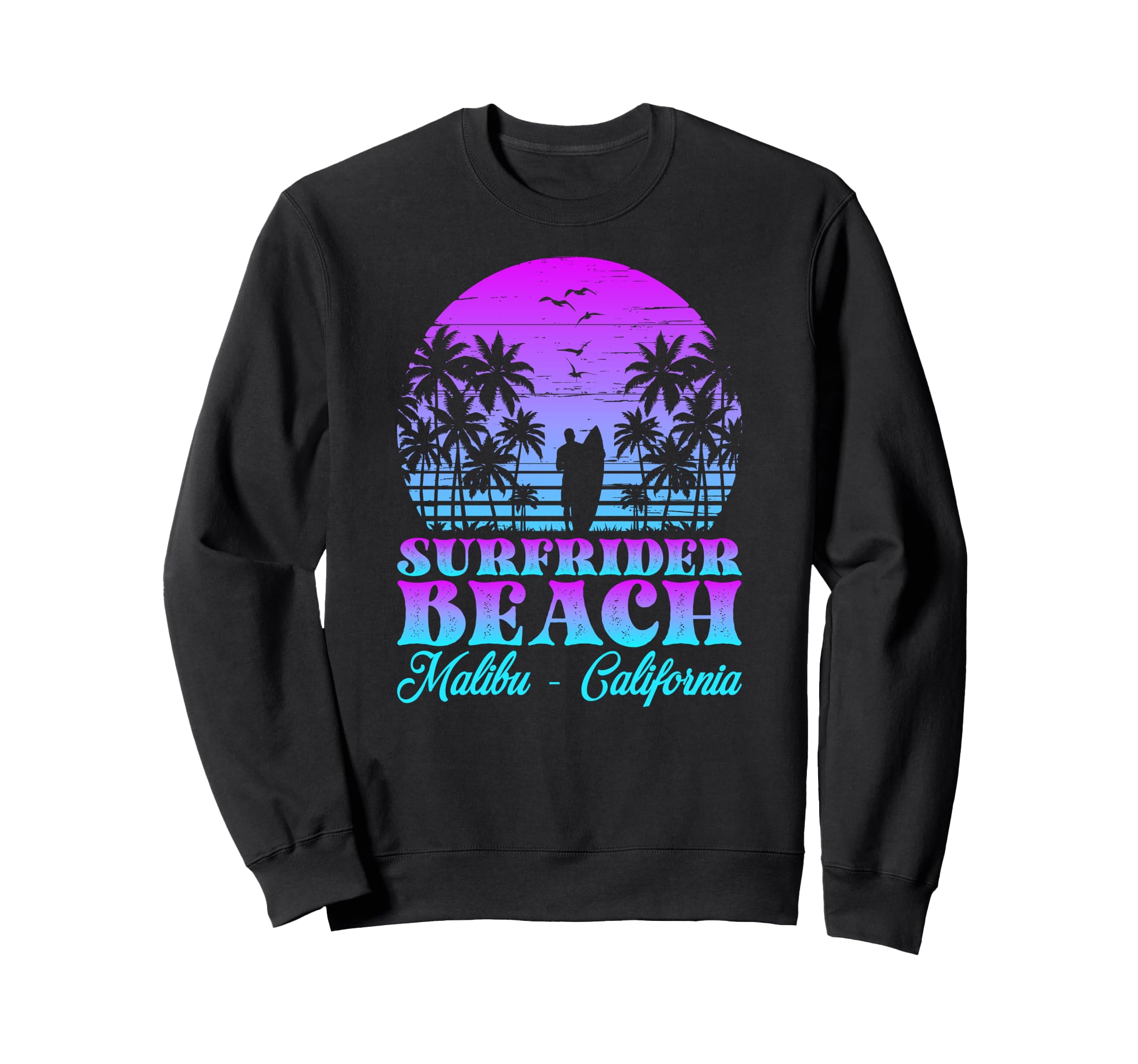 Waves Sunsets Surfrider Beach Malibu Sweatshirt - Graphic Print Unisex - T-Shirt, Sweatshirt, Hoodie
