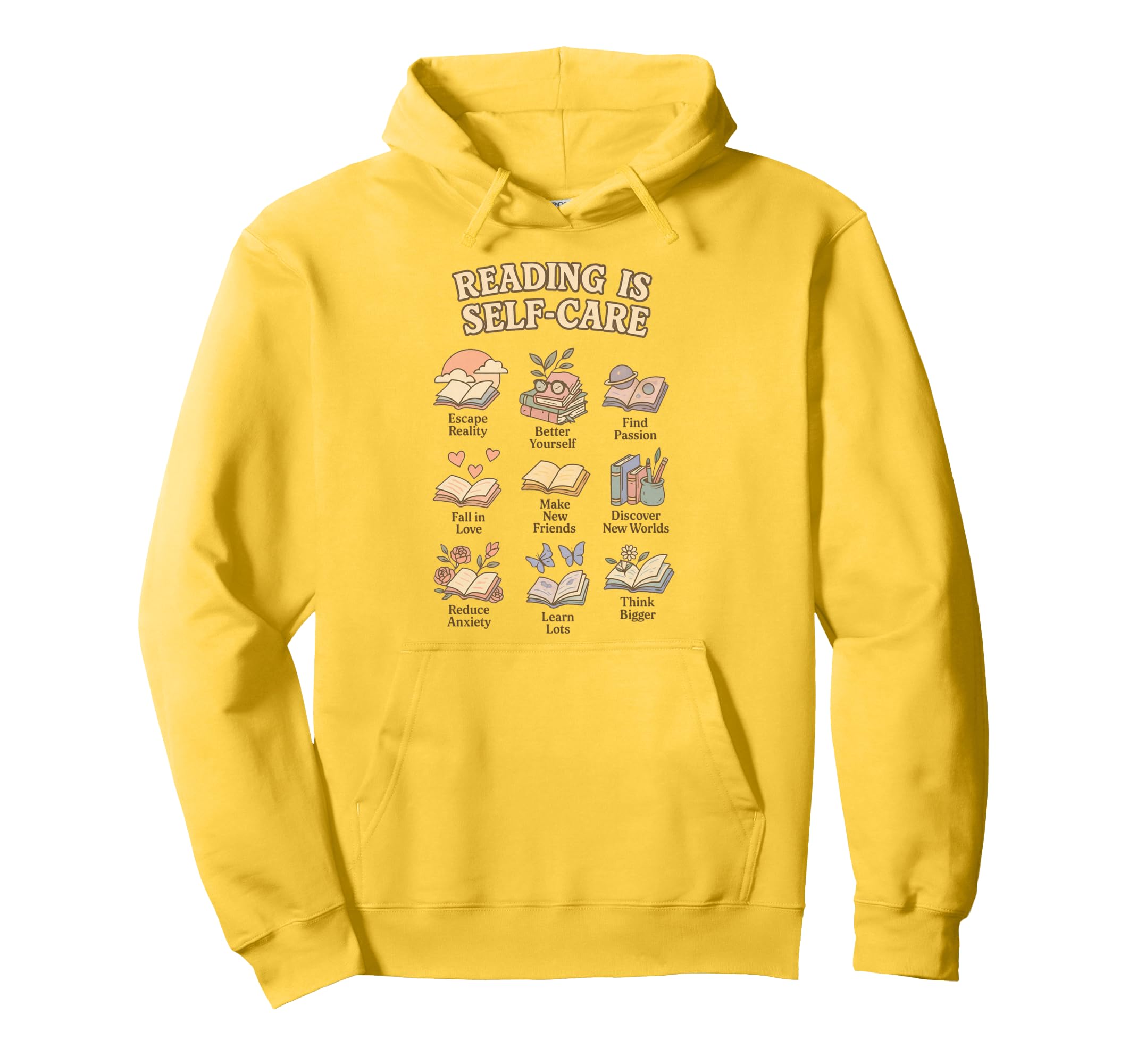 Reading Is Self Care Book Lover Hoodie - Fun Novelty Design Unisex - T-Shirt, Sweatshirt, Hoodie