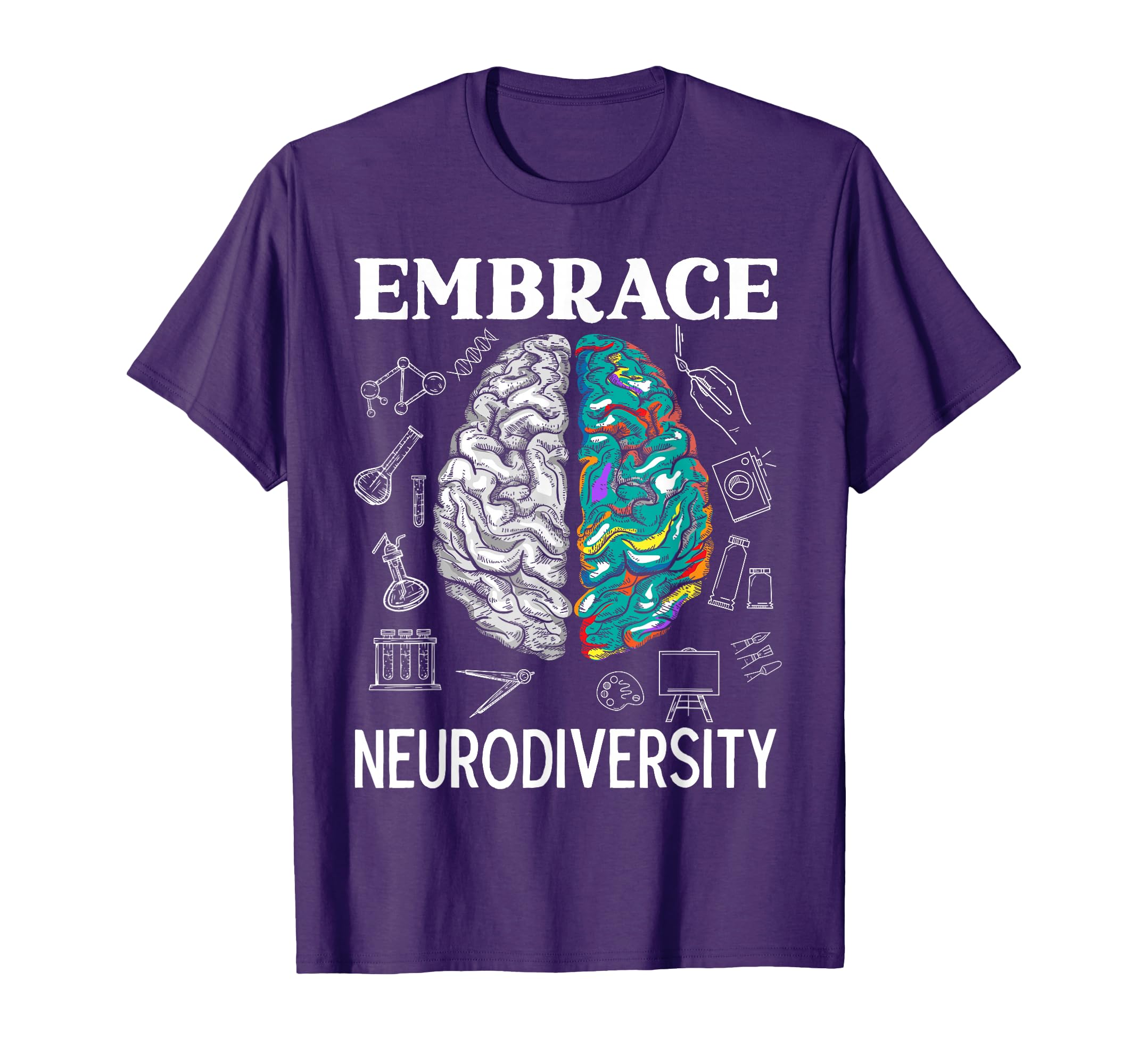 Embrace Neurodiversity Adhd Awareness T-Shirt - Graphic Print Unisex - T-Shirt, Sweatshirt, Hoodie
