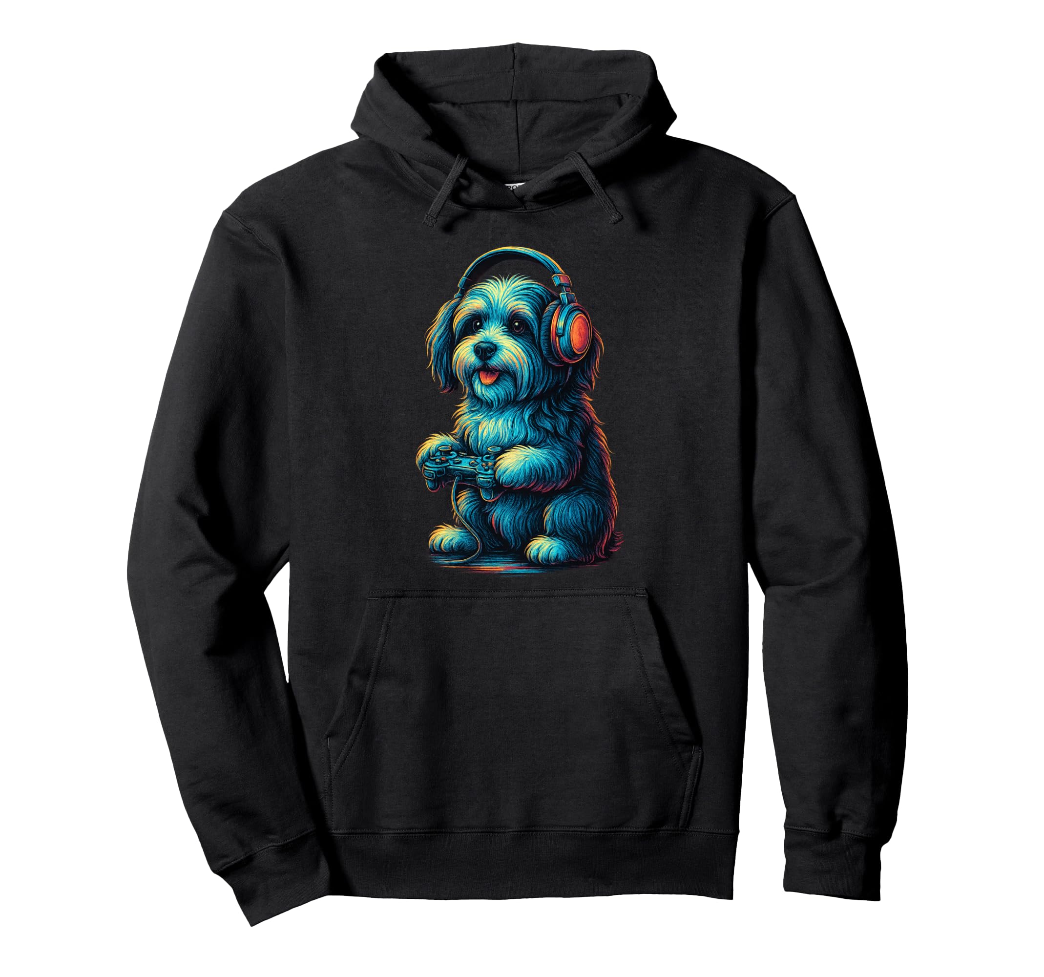 Havanese Dog Gamer Gaming Dog Lover Hoodie - Novelty Apparel for Adults - T-Shirt, Sweatshirt, Hoodie