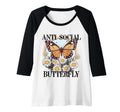 Womens Anti Social Butterfly Daisy T-Shirt - Trendy Graphic Men Women - T-Shirt, Sweatshirt, Hoodie