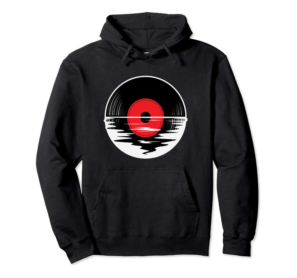 Vinyl Melting Player Sketch Drawing Hoodie - Streetwear Style Men Women - T-Shirt, Sweatshirt, Hoodie
