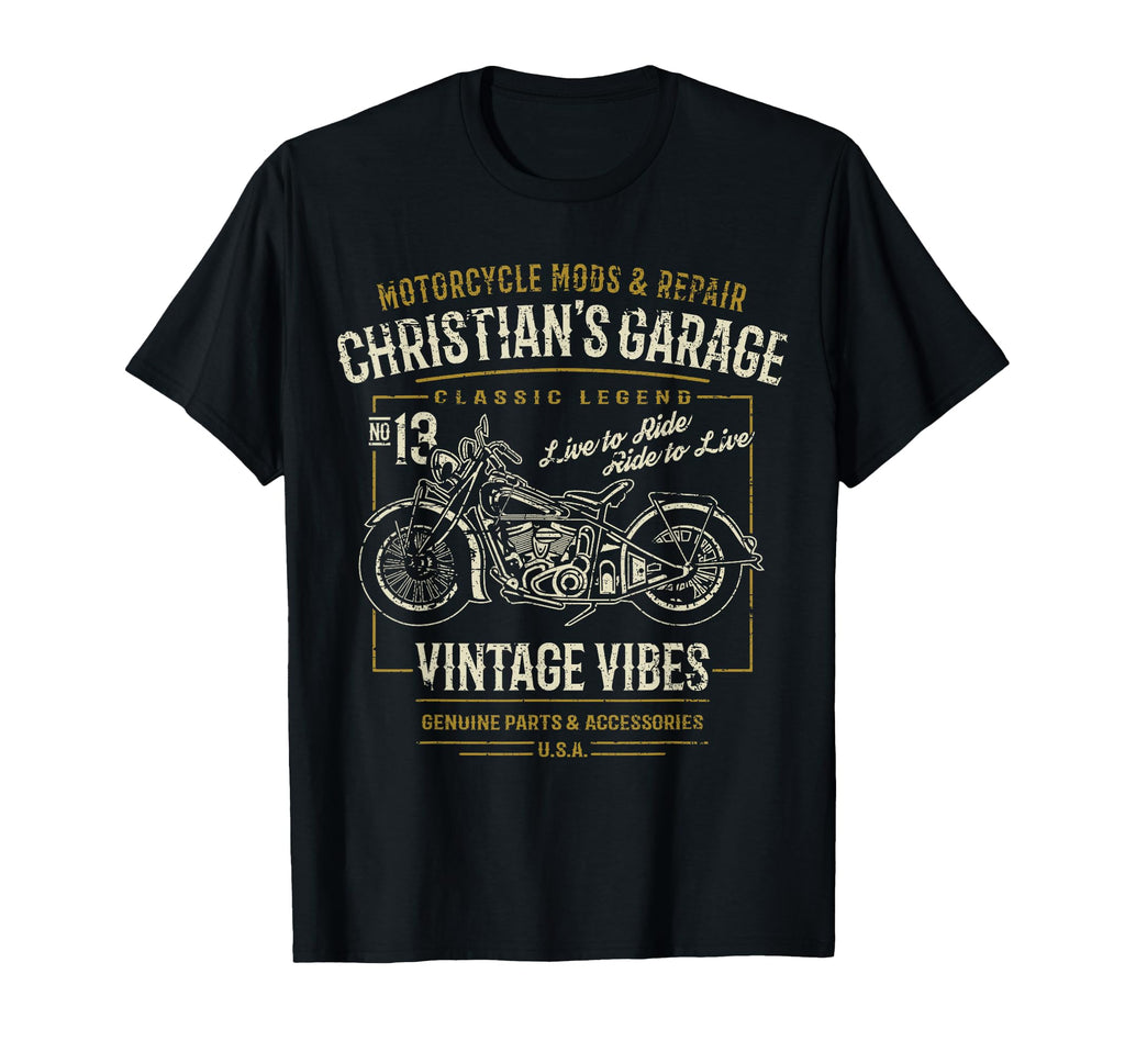 Christians Garage Motorcycle T-Shirt - Custom Art Print Unisex - T-Shirt, Sweatshirt, Hoodie