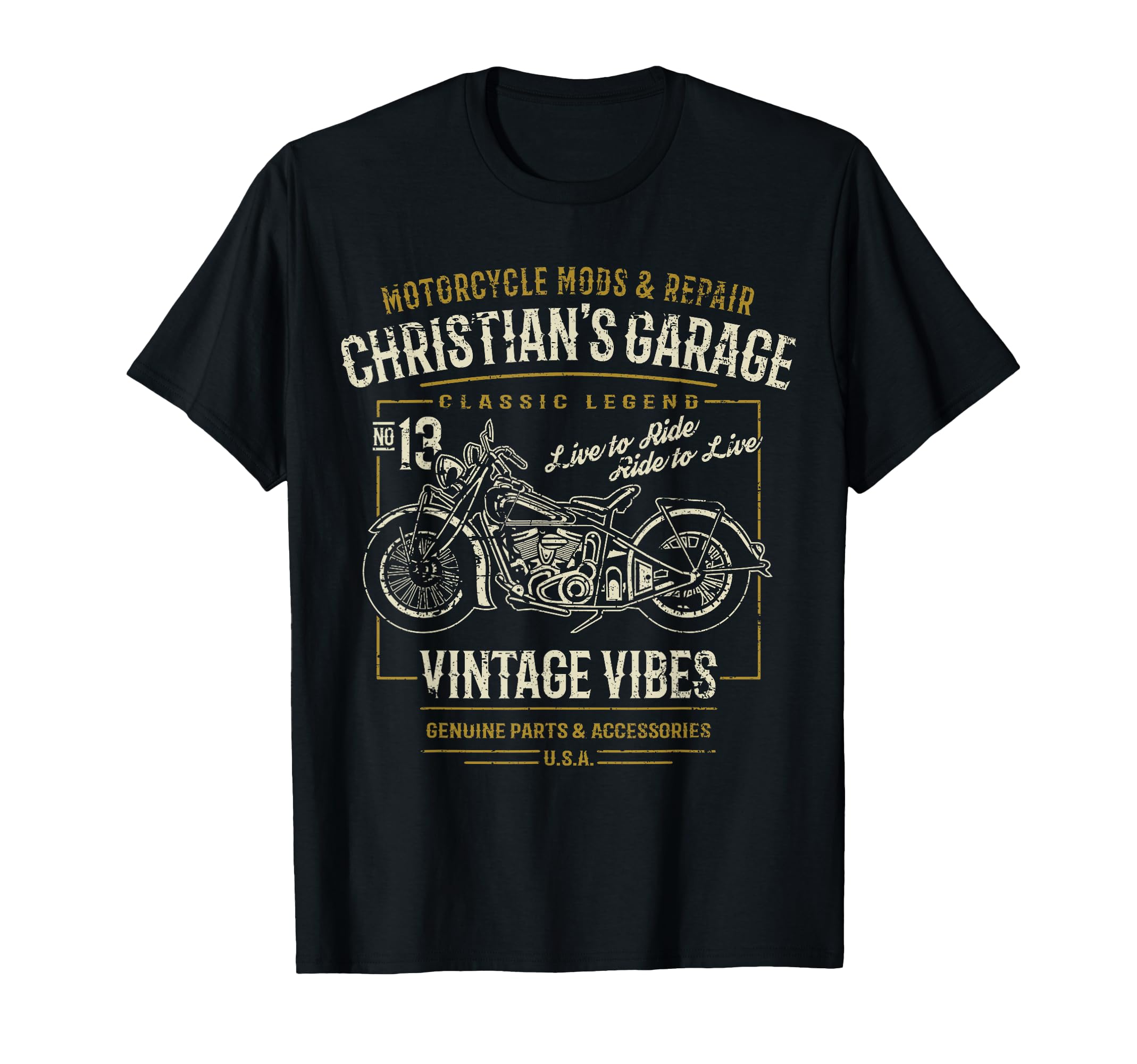 Christians Garage Motorcycle T-Shirt - Custom Art Print Unisex - T-Shirt, Sweatshirt, Hoodie