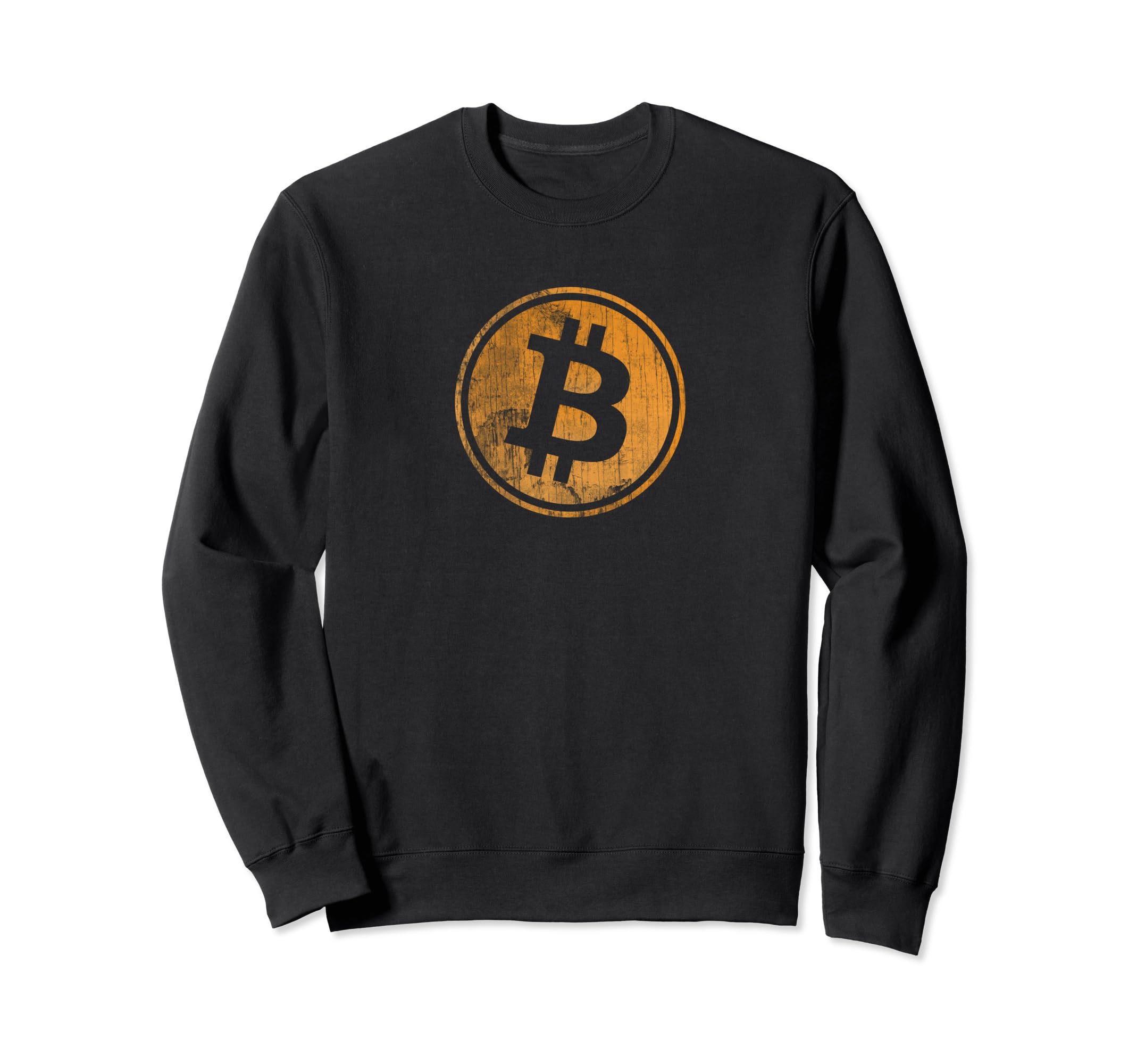 Distressed Bitcoin Symbol Crypto Logo Sweatshirt - Trendy Graphic Unisex - T-Shirt, Sweatshirt, Hoodie
