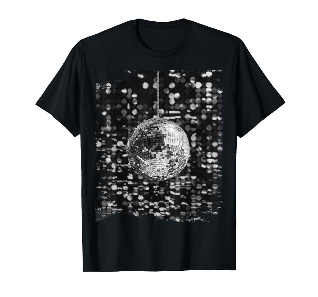 Black And White Disco Ball Club T-Shirt - Aesthetic Graphic for Adults - T-Shirt, Sweatshirt, Hoodie