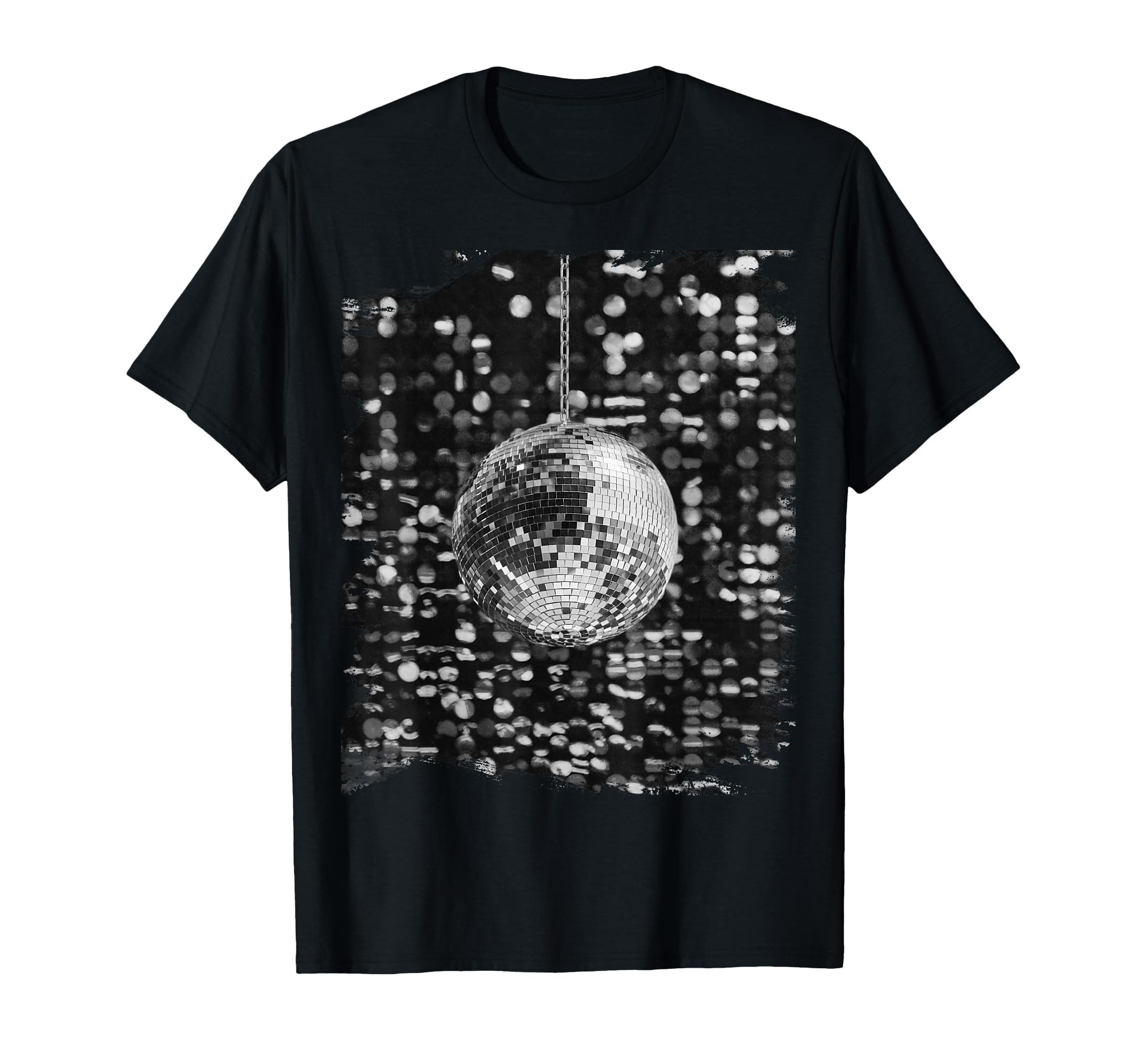 Black And White Disco Ball Club T-Shirt - Aesthetic Graphic for Adults - T-Shirt, Sweatshirt, Hoodie