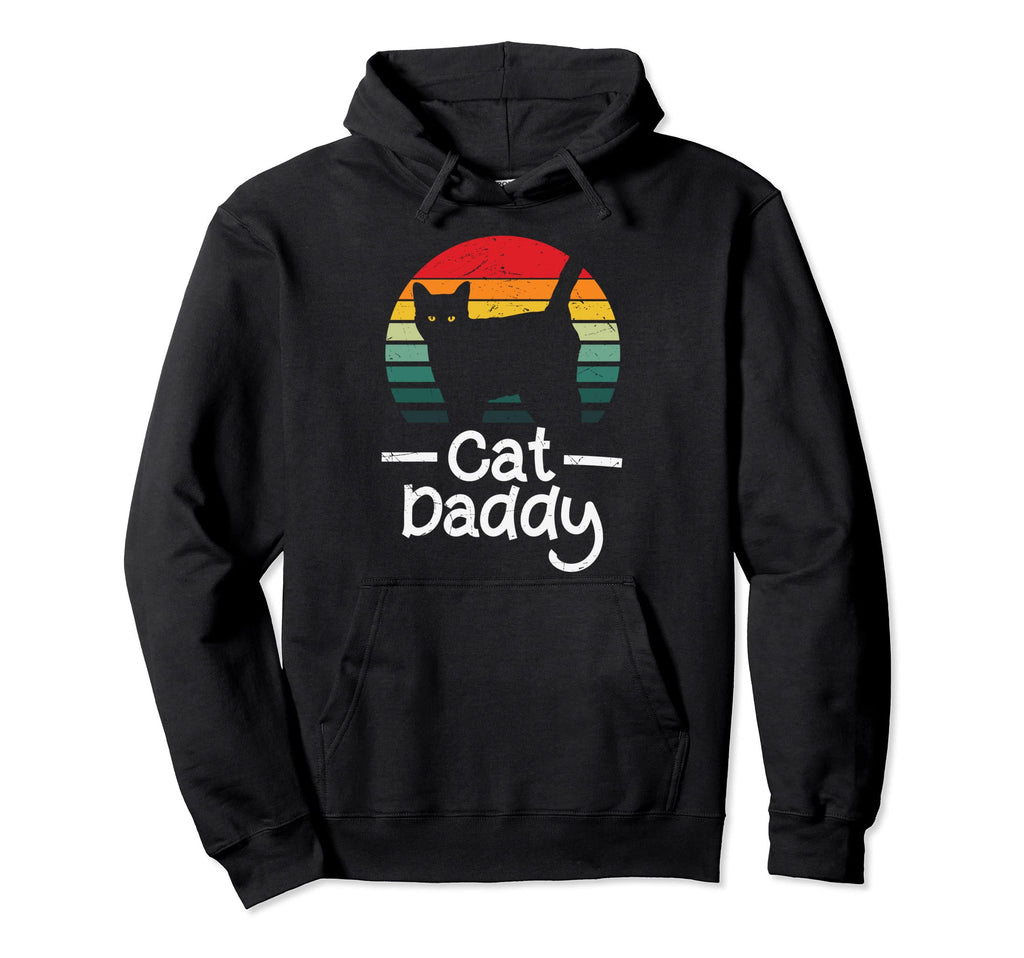 Cat Daddy Eighties Cat Distressed Hoodie - Streetwear Style Unisex - T-Shirt, Sweatshirt, Hoodie