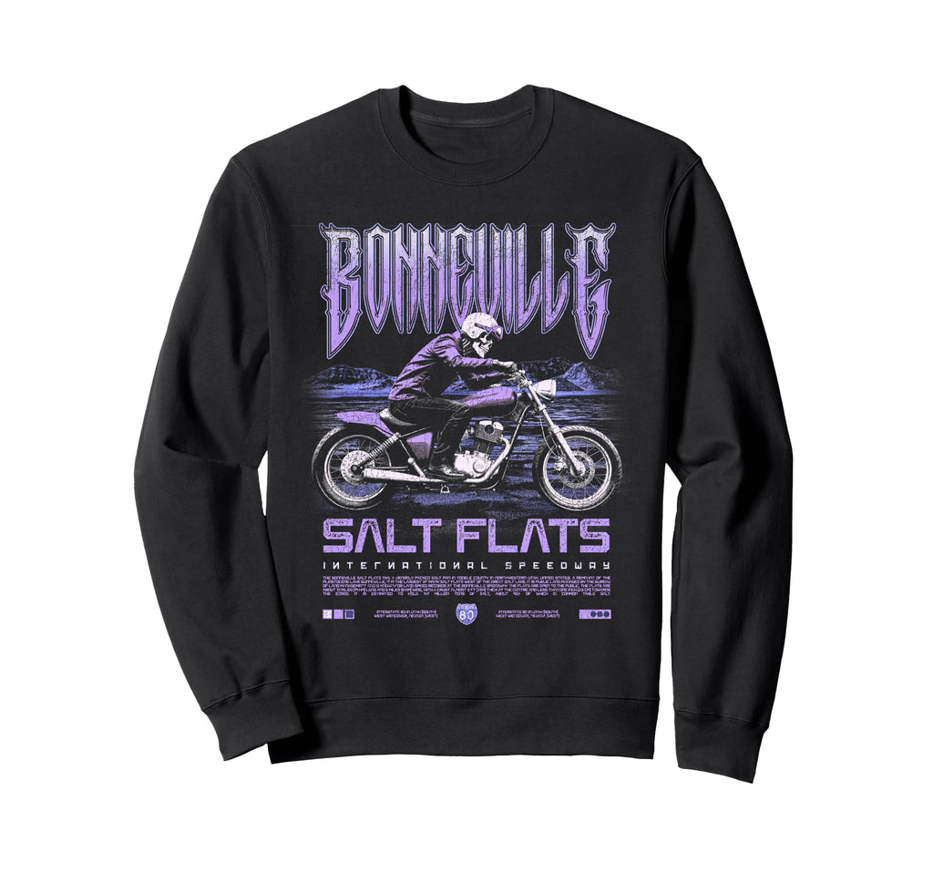 Bonneville Salt Flats Motorcycle Sweatshirt - Unique Graphic for Adults - T-Shirt, Sweatshirt, Hoodie