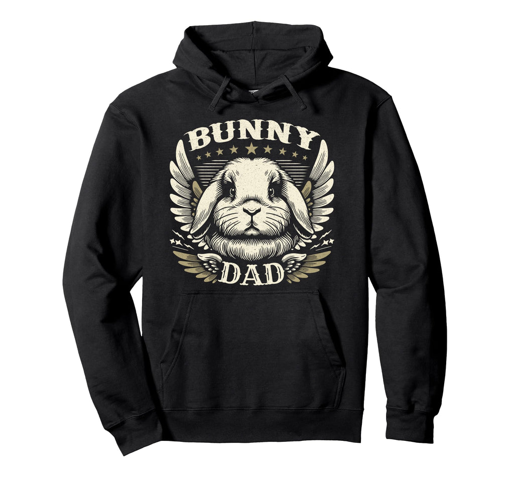 Bunny Dad Holland Lop Rabbit Biker Hoodie - Novelty Apparel for Adults - T-Shirt, Sweatshirt, Hoodie