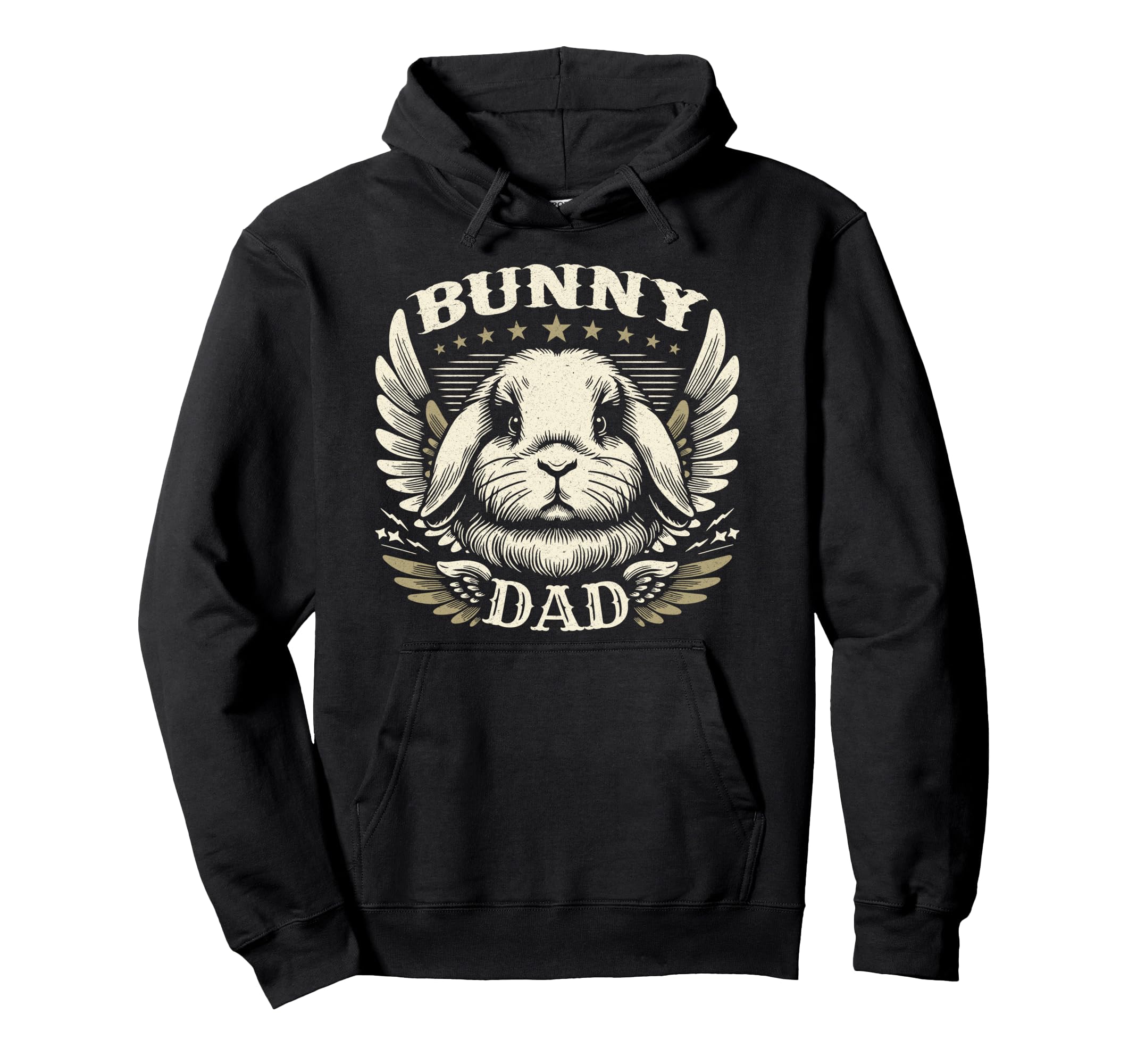 Bunny Dad Holland Lop Rabbit Biker Hoodie - Novelty Apparel for Adults - T-Shirt, Sweatshirt, Hoodie