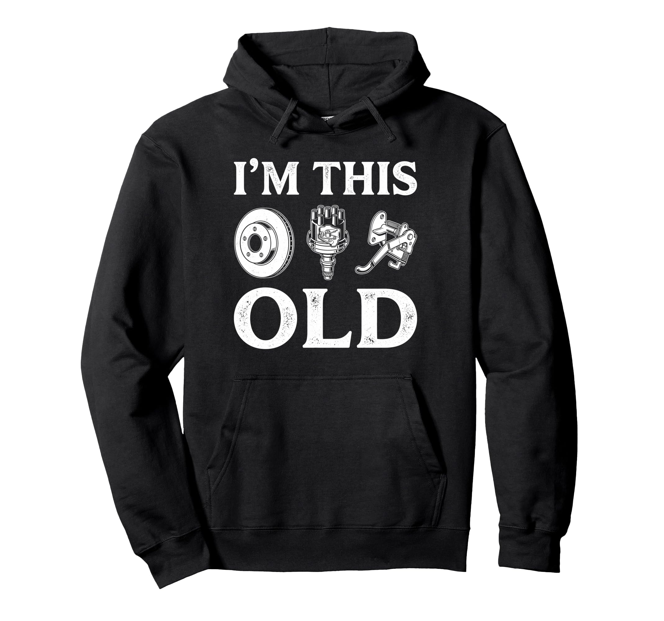Im This Old Funny Car Parts Mechanic Hoodie - Minimalist Print for Adults - T-Shirt, Sweatshirt, Hoodie