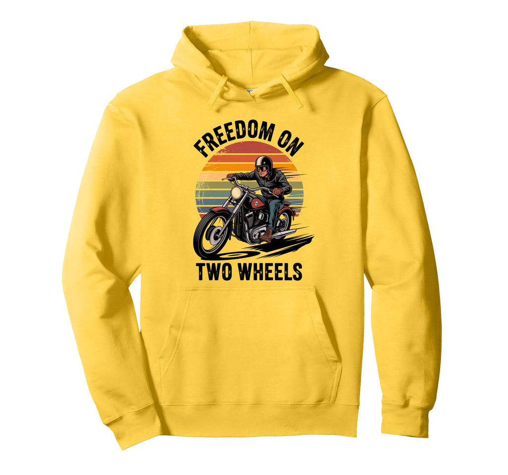 Biker Freedom Two Wheels Sunset Ride Hoodie - Graphic Print Unisex - T-Shirt, Sweatshirt, Hoodie