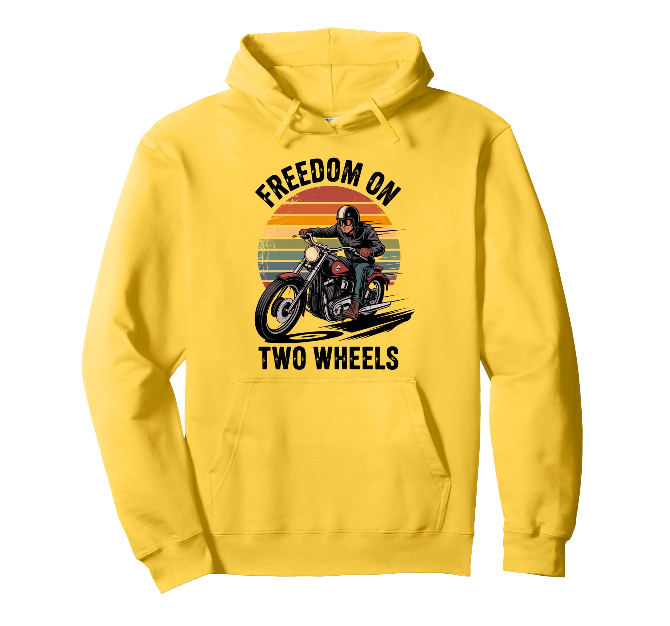 Biker Freedom Two Wheels Sunset Ride Hoodie - Graphic Print Unisex - T-Shirt, Sweatshirt, Hoodie