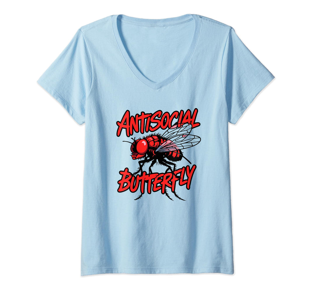 Womens Antisocial Butterfly Funny T-Shirt - Graphic Print for Adults - T-Shirt, Sweatshirt, Hoodie