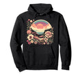Sunset Garden Serene Floral Scene Hoodie - Fun Novelty Design for Adults - T-Shirt, Sweatshirt, Hoodie