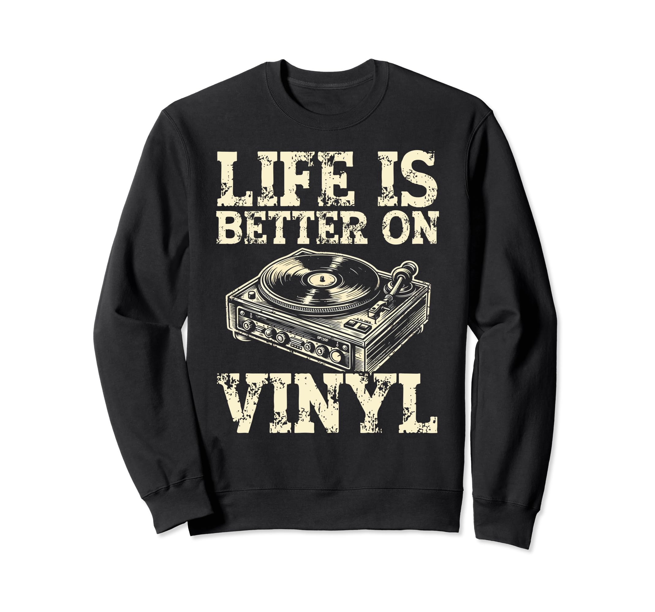 Vinyl Collecting Record Player Sweatshirt - Novelty Apparel for Adults - T-Shirt, Sweatshirt, Hoodie
