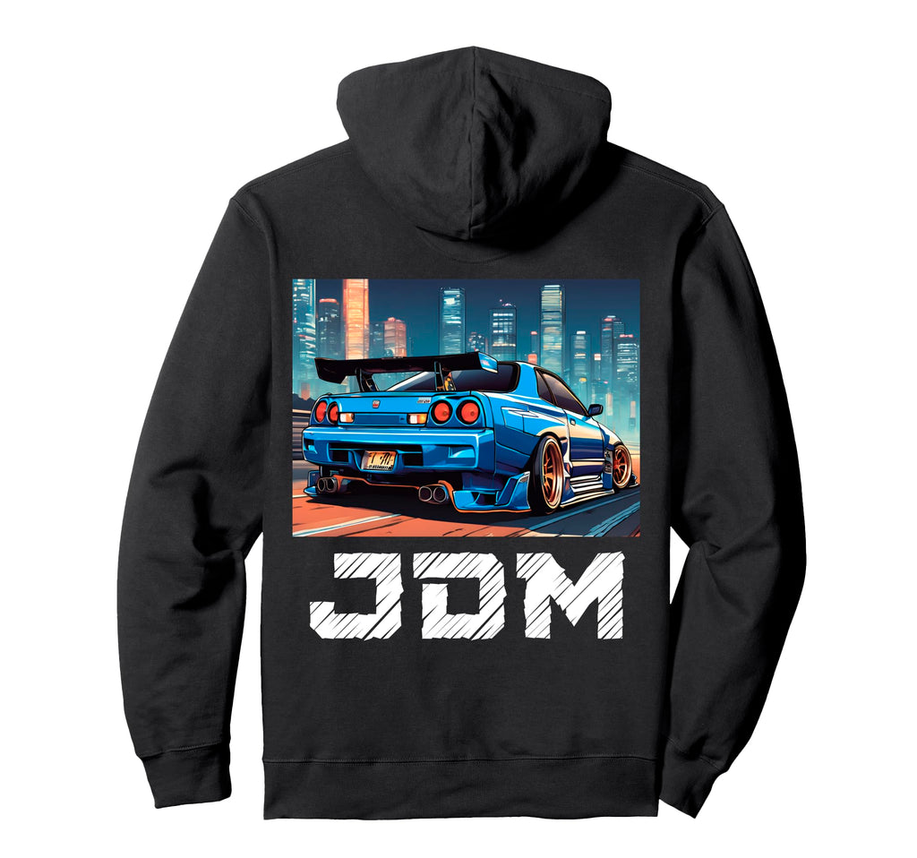 Jdm Night Drift Race Car Tokyo Skyline Hoodie - Minimalist Print Men Women - T-Shirt, Sweatshirt, Hoodie