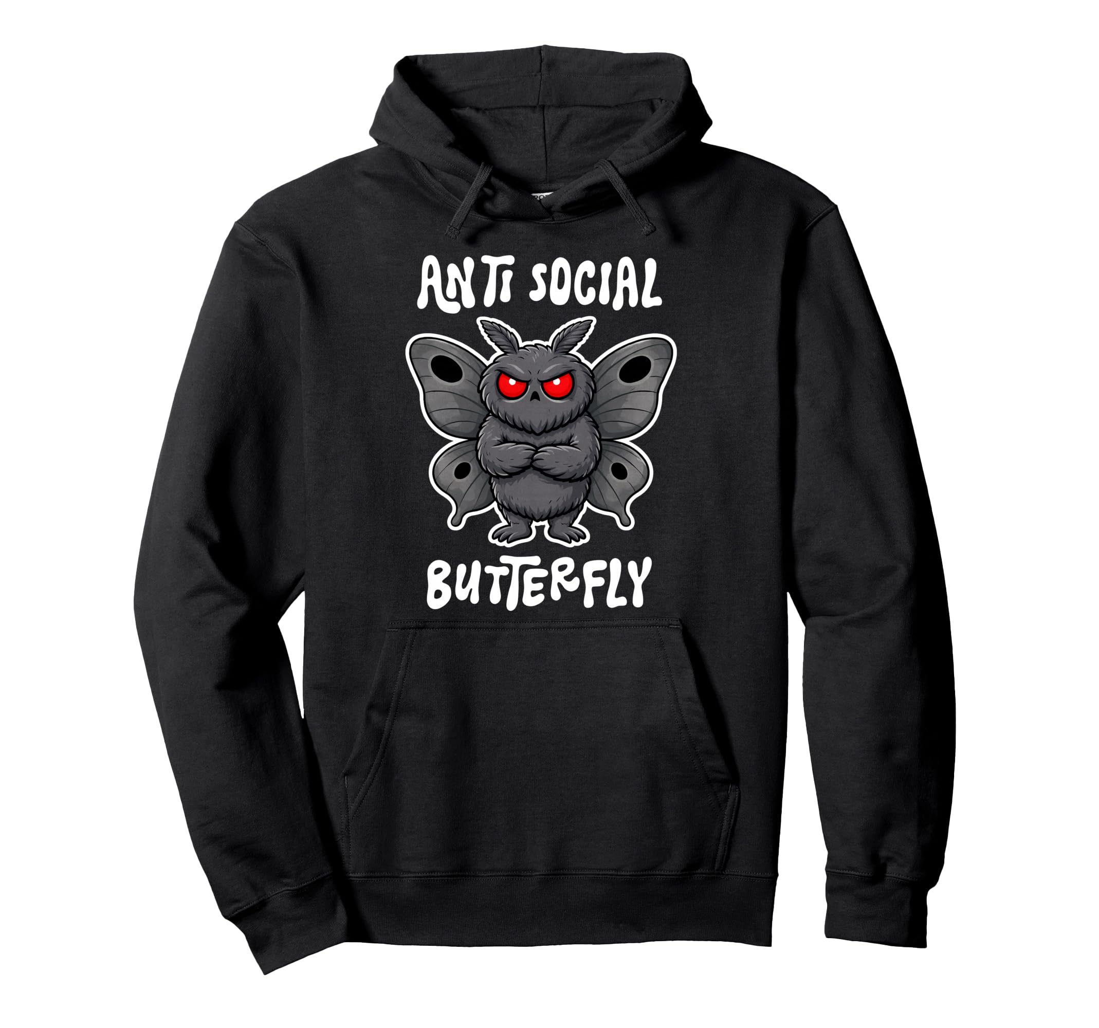 Anti Social Butterfly Funny Introvert Hoodie - Trendy Graphic for Adults - T-Shirt, Sweatshirt, Hoodie