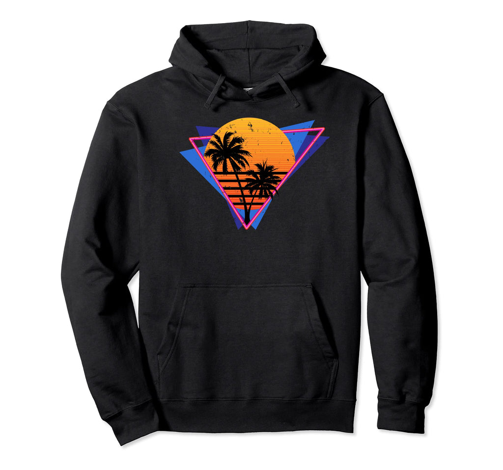 80S Distressed Synthwave Retrowave Hoodie - Custom Art Print Men Women - T-Shirt, Sweatshirt, Hoodie