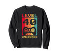 Level 40 Unlocked Gamer Sweatshirt - Minimalist Print for Adults - T-Shirt, Sweatshirt, Hoodie