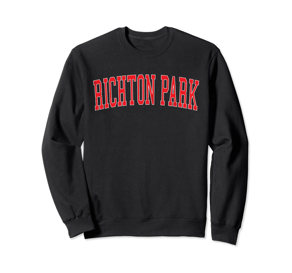 Richton Park Il Distressed Red Varsity Sweatshirt - Unique Graphic Unisex - T-Shirt, Sweatshirt, Hoodie