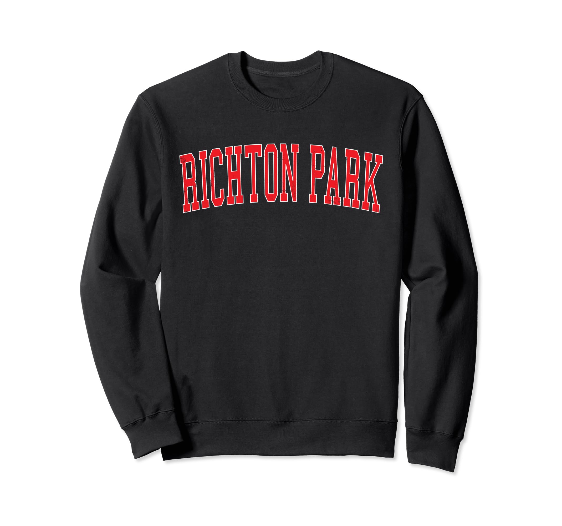 Richton Park Il Distressed Red Varsity Sweatshirt - Unique Graphic Unisex - T-Shirt, Sweatshirt, Hoodie