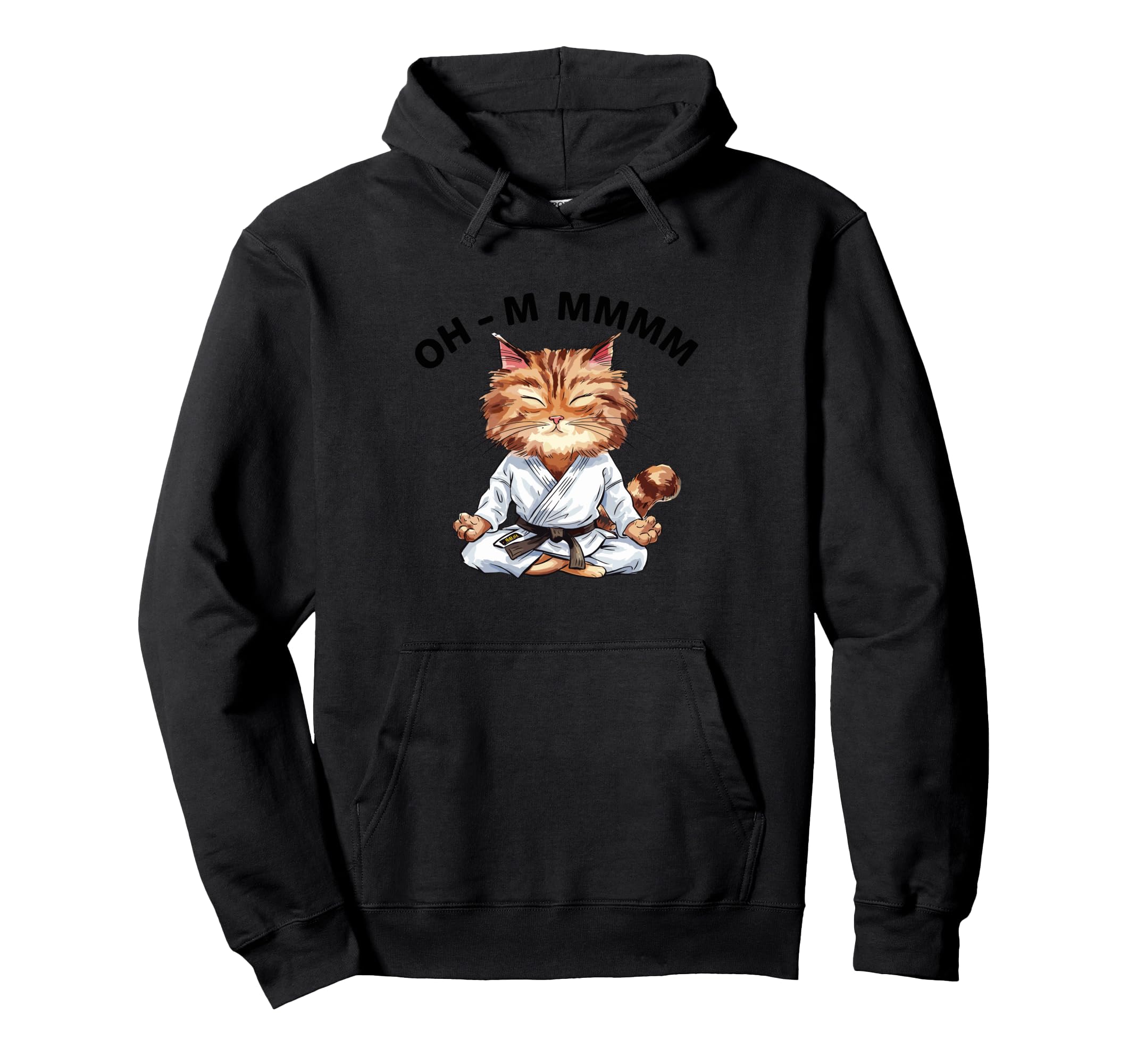 Oh M Mmmm Zen Cat Meditation Hoodie - Fun Novelty Design for Adults - T-Shirt, Sweatshirt, Hoodie