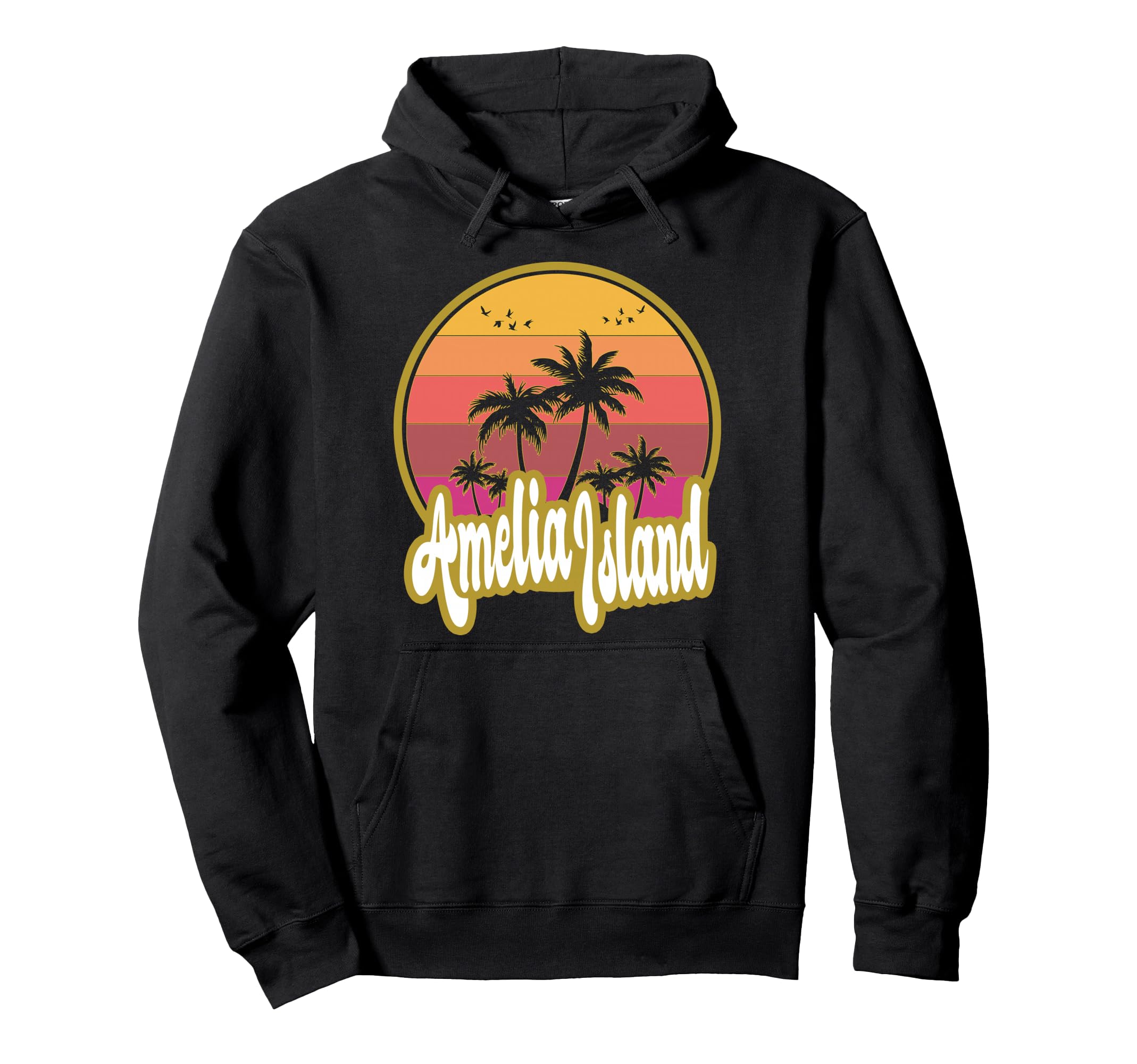Amelia Island Florida Beach Sunset Hoodie - Minimalist Print for Adults - T-Shirt, Sweatshirt, Hoodie