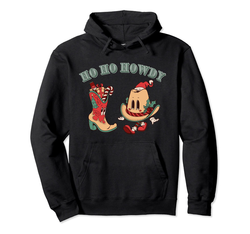 Western Aesthetic Howdy Cowboy Hat Hoodie - Graphic Print Men Women - T-Shirt, Sweatshirt, Hoodie