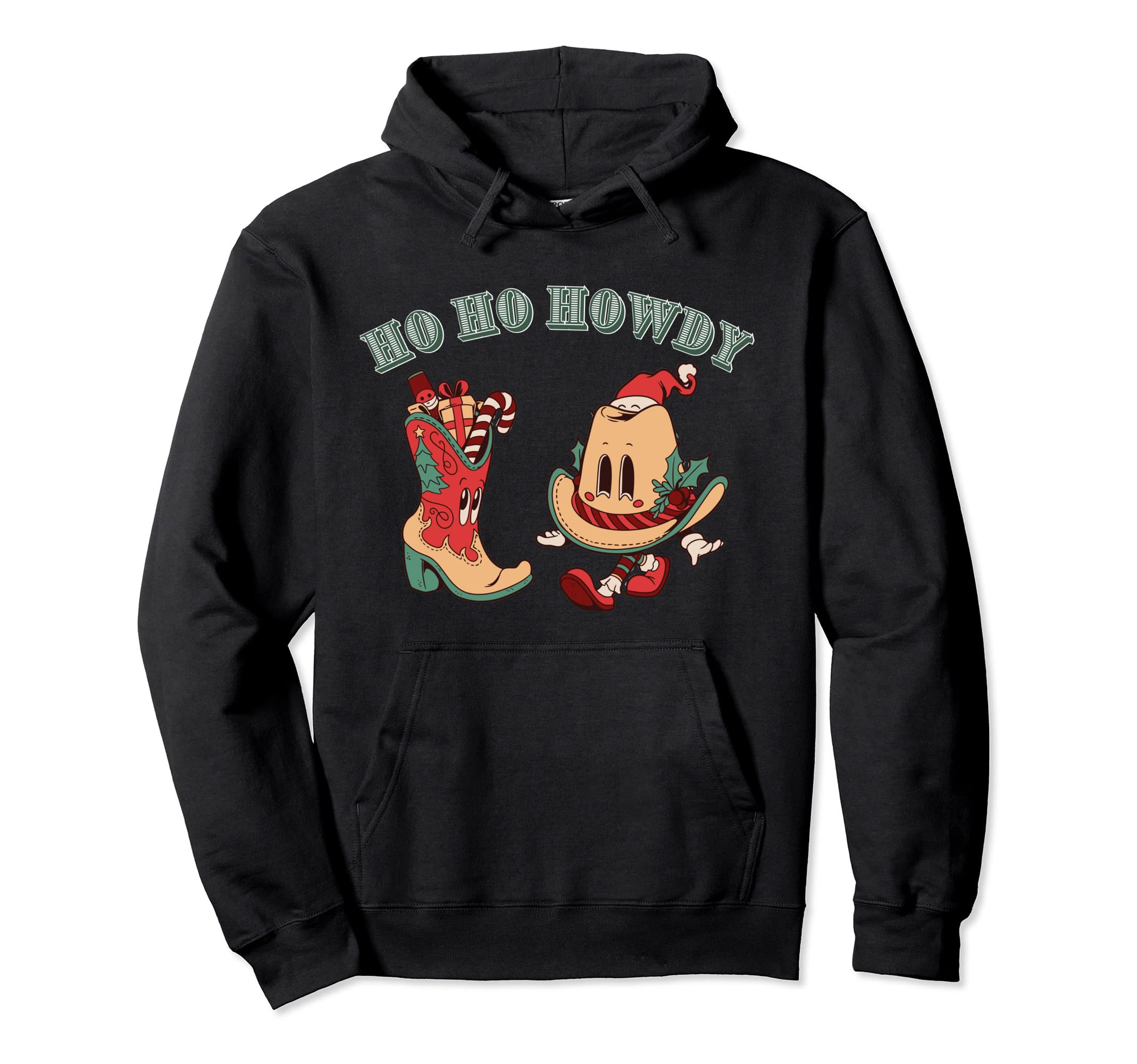 Western Aesthetic Howdy Cowboy Hat Hoodie - Graphic Print Men Women - T-Shirt, Sweatshirt, Hoodie