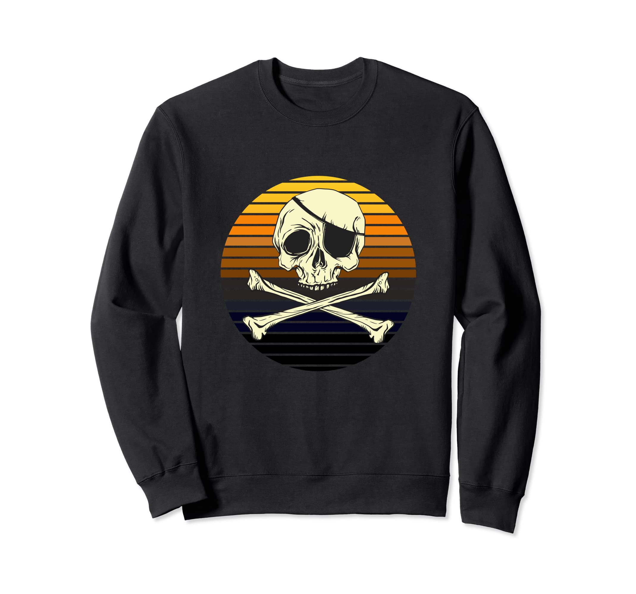 Skeleton Pirate Jolly Rogers Sunset Sweatshirt - Streetwear Style Unisex - T-Shirt, Sweatshirt, Hoodie