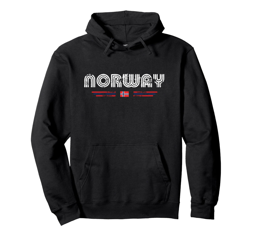 Norway 70S 80S Type Flag Hoodie - Graphic Print Unisex - T-Shirt, Sweatshirt, Hoodie