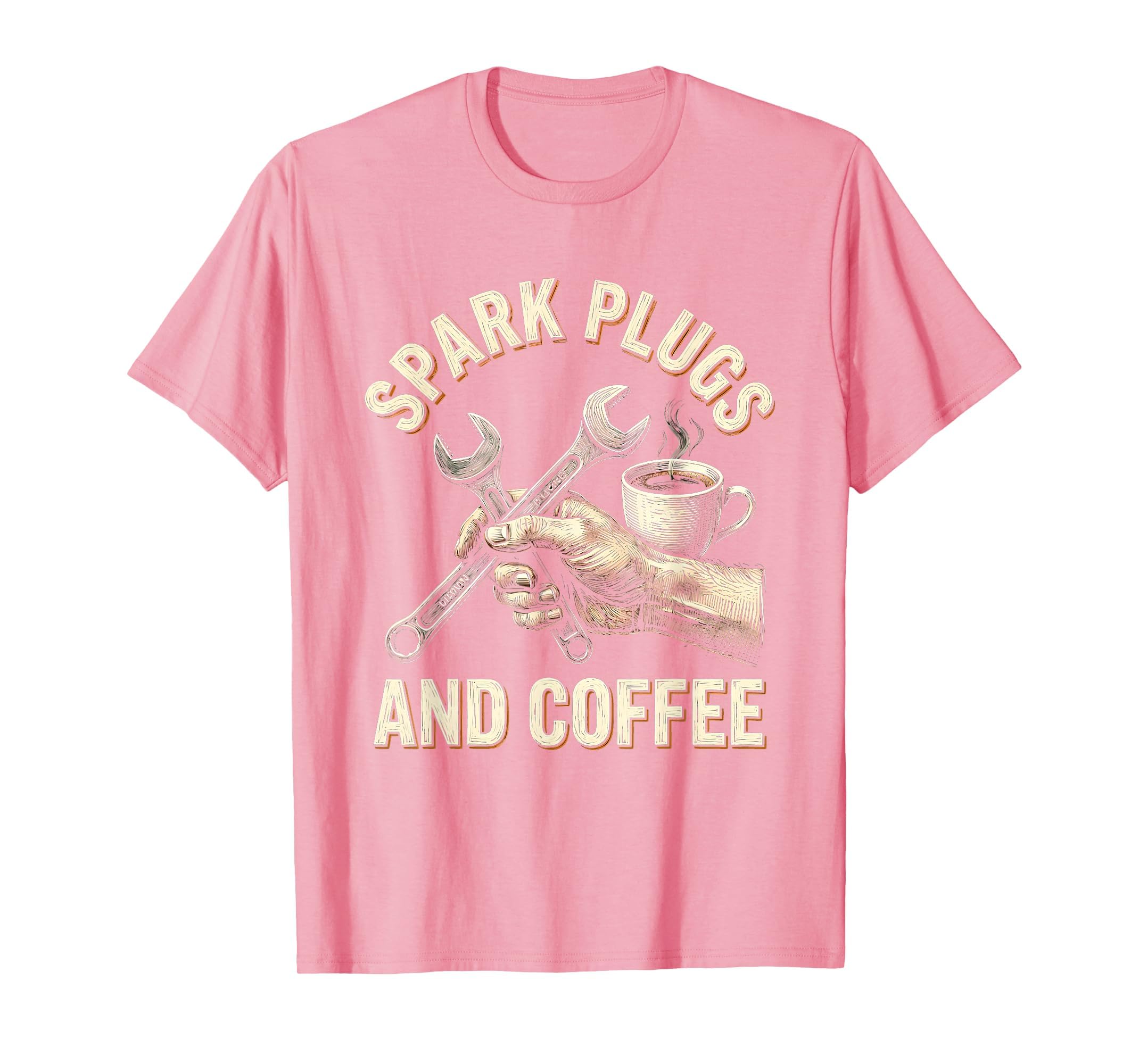 Spark Plugs And Coffee Car Enthusiast T-Shirt - Unique Graphic Unisex - T-Shirt, Sweatshirt, Hoodie